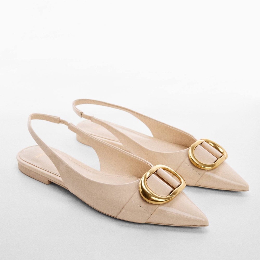 Mango Patent Sling Back Shoes